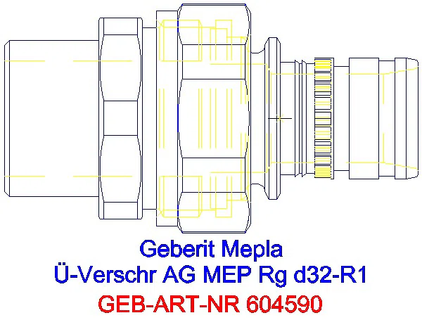 GE Mepla Übergangsverschraubung mit AG Rg d32-R1_604.590.00.5_A