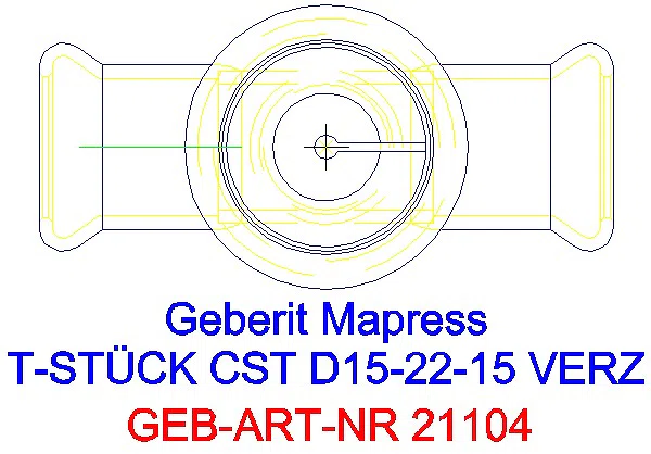 GE Mapress C-Stahl T-Stück reduziert d15-22-15 verzinkt_21104_G