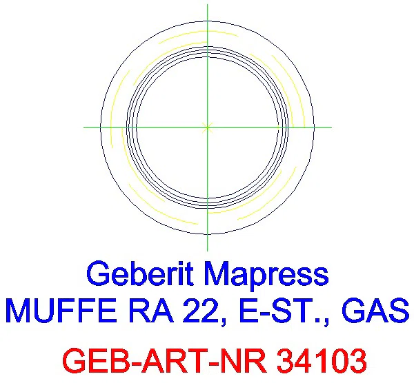GE Mapress Edelstahl Muffe d22 (Gas)_34103_L