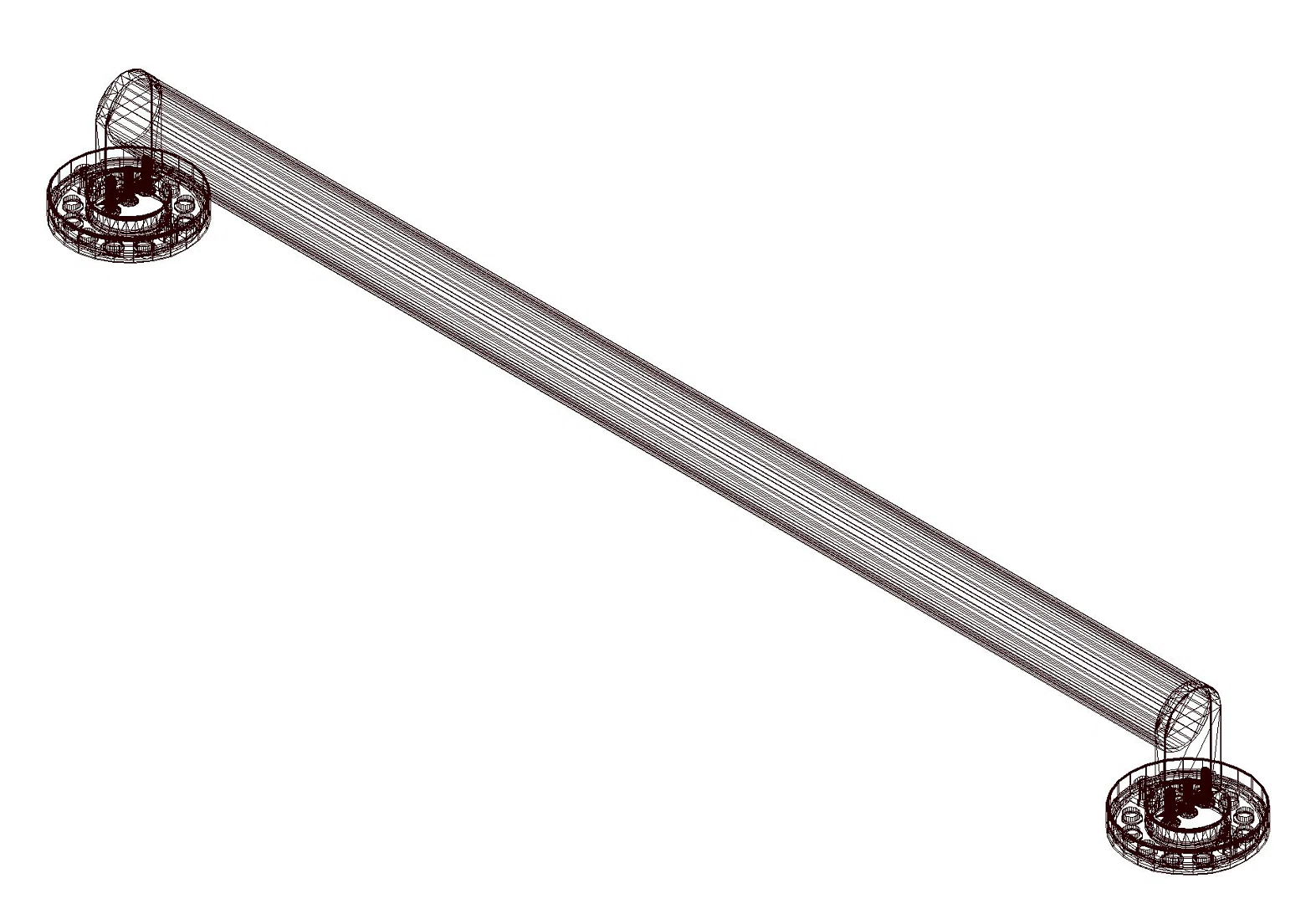 HEWI Haltegriff, d:32, L=610mm, PVD nickel gebü.