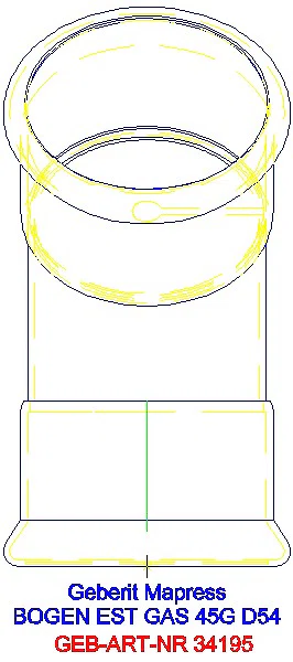 GE Mapress Edelstahl Bogen 45Gr d54 (Gas)_34195_L