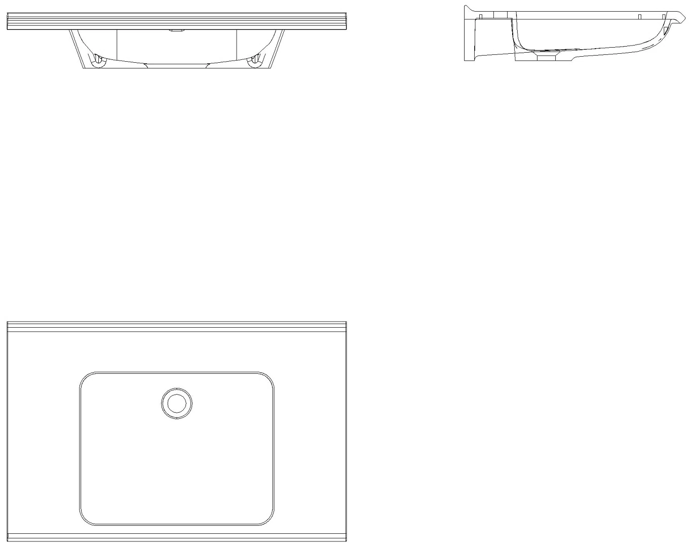 HEWI Waschtisch S-Form, modular ohne Überlauf, 850x550mm, o.HL