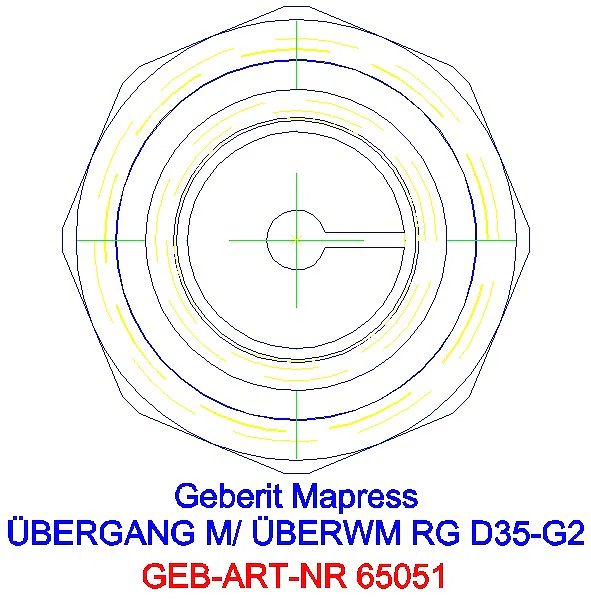 GE Mapress Kupfer Übergang mit Überwurfmutter Rg d35-G2_65051_L
