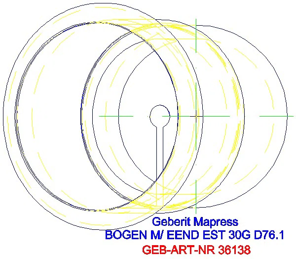 GE Mapress Edelstahl Bogen 30Gr d76,1 mit Einschubende_36138_G