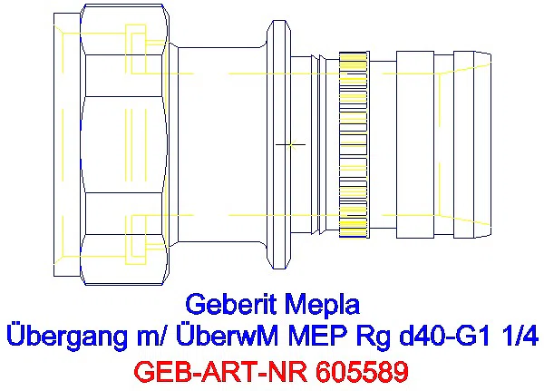 GE Mepla Übergang mit Überwurfmutter Rg d40-G1 1/4_605.589.00.5_A