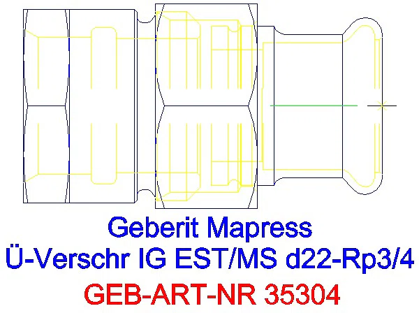 GE Mapress Edelstahl Übergangsverschr. mit IG d22-Rp3/4_35304_G
