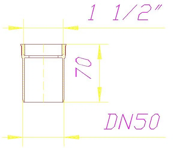 DALLMER Schraubadapter mit Flachdichtung, DN 50 x 1 1/2"