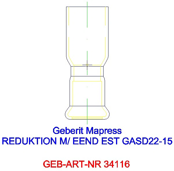 GE Mapress Edelstahl Reduktion mit Einschubende (Gas) d22-15_34116_G