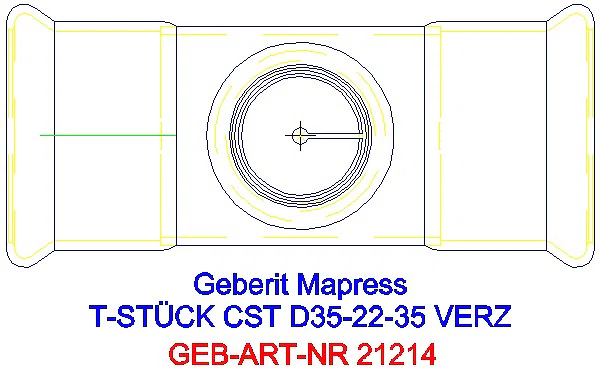 GE Mapress C-Stahl T-Stück reduziert d35-22-35 verzinkt_21214_G