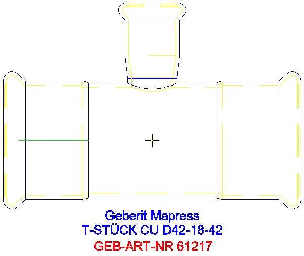 GE Mapress Kupfer T-Stück reduziert d42-18-42_61217_A