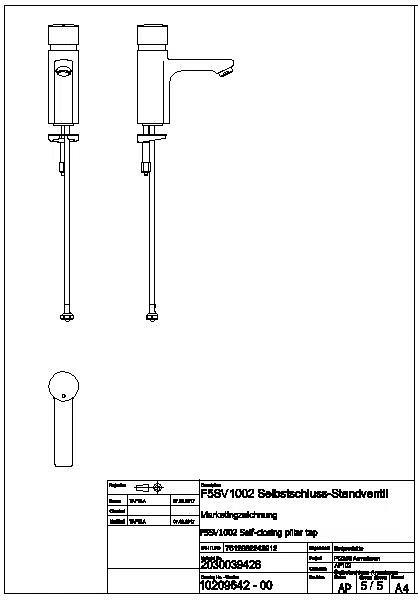 Standventil, F5, hydr., o. Mischung, 3l, F5SV1002