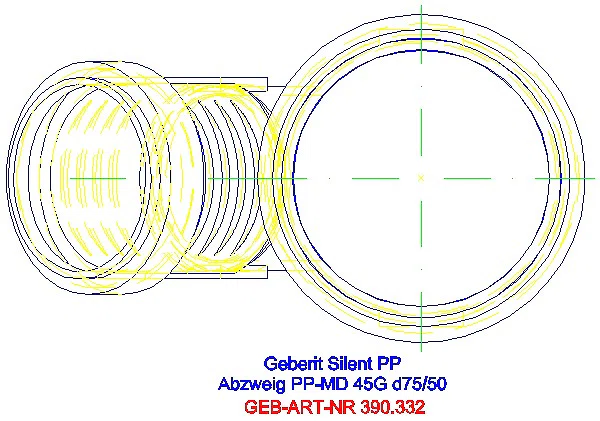 GE Silent-PP Abzweig 45Gr d75/50_390.332.14.1_G