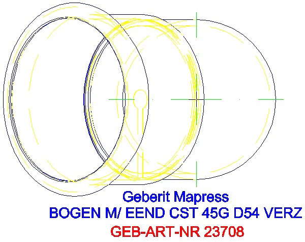 GE Mapress C-Stahl Bogen 45Gr mit Einschubende d54 verzinkt_23708_G