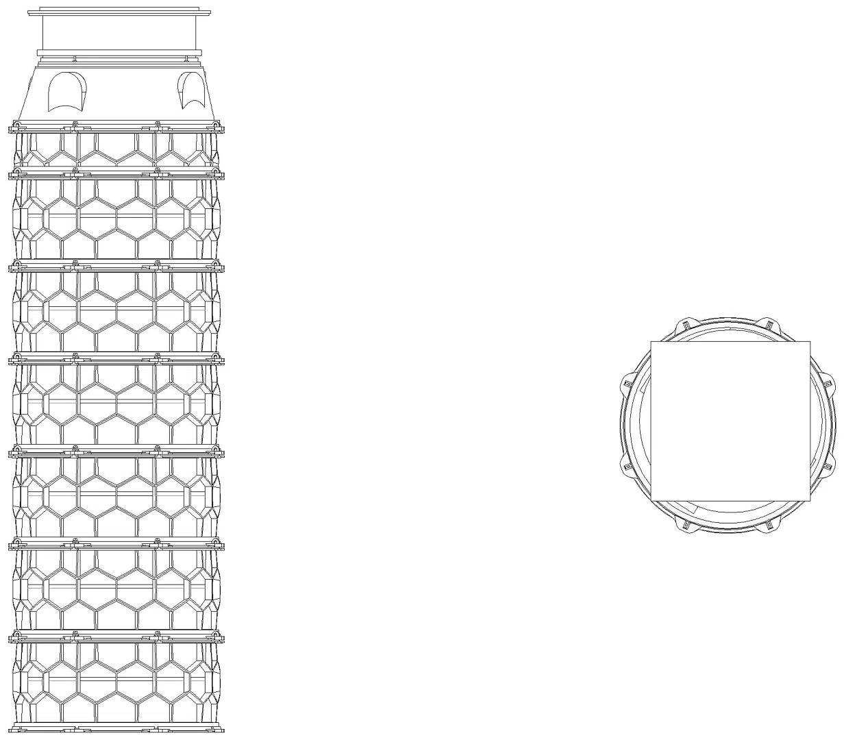 KESSEL-Schachtmodul H:14 Zugang 800 Kl. A/L 15, ET 3646-3895mm