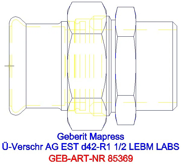 GE Mapress Edelstahl Übergangsverschr. mit AG ÜM ESt (LABS-frei) d42-R1 1/2_85369_A