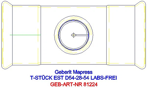 GE Mapress Edelstahl T-Stück reduziert (LABS-frei) d54-28-54_81224_G