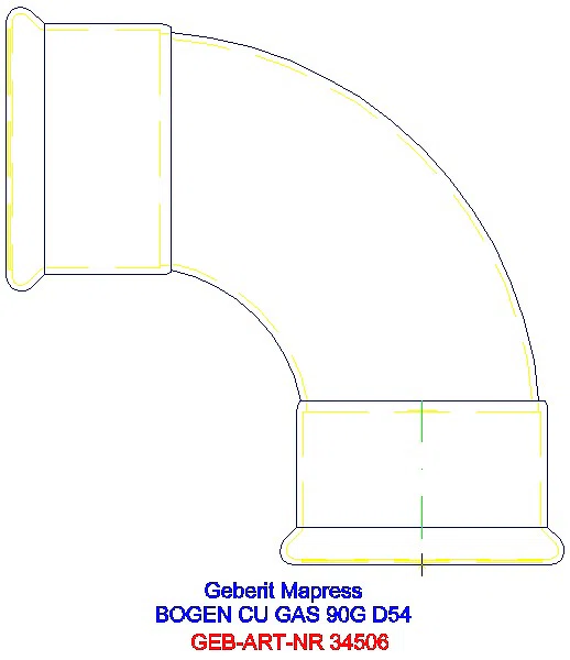 GE Mapress Kupfer Bogen 90Gr (Gas) d54_34506_A