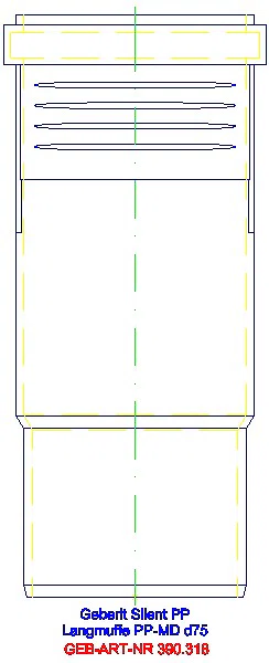 GE Silent-PP Langmuffe d75_390.318.14.1_L