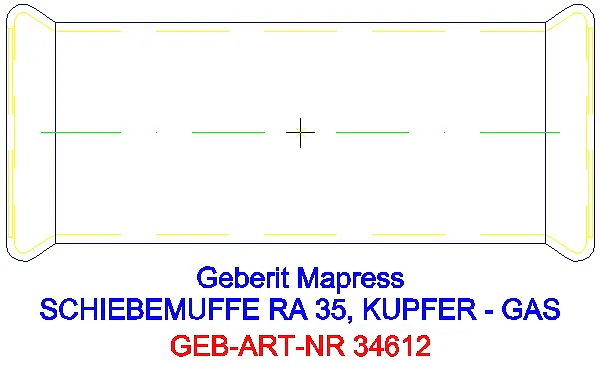 GE Mapress Kupfer Schiebemuffe Gas d35_34612_A