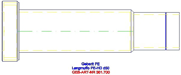 GE PE Langmuffe mit Doppelbund d50_361.700.16.1_A