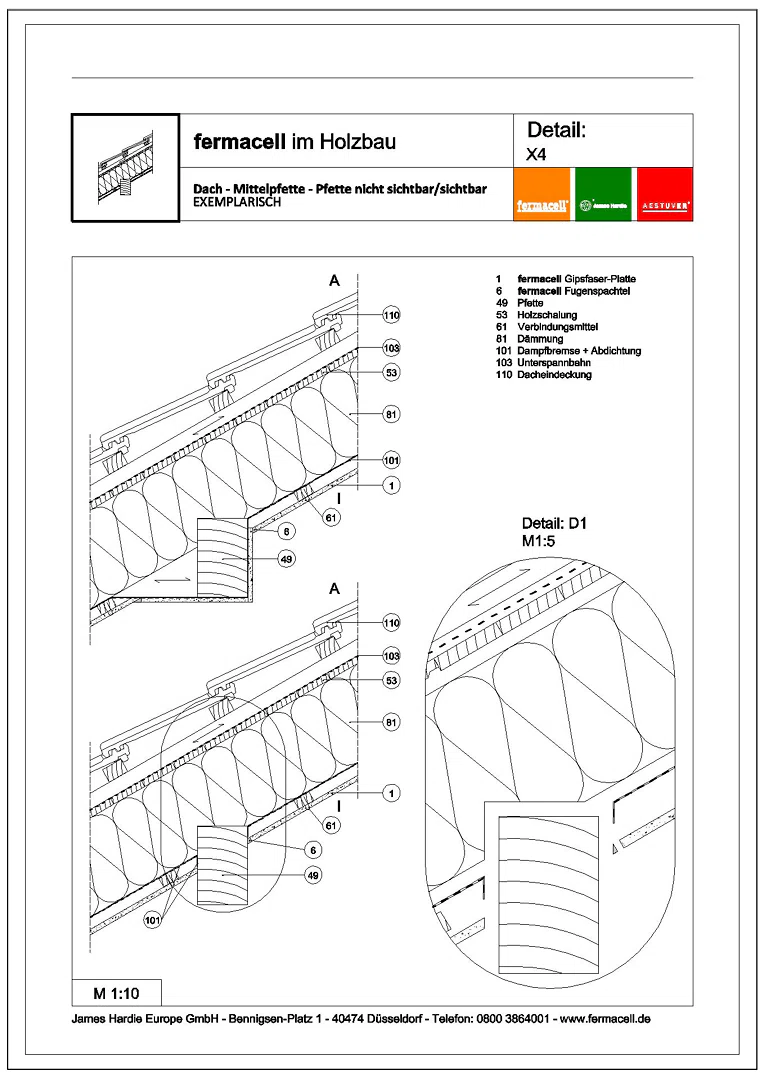 X4 Dach - Mittelpfette