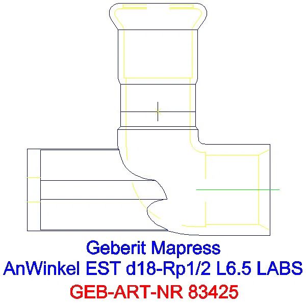 GE Mapress Edelstahl Anschlusswinkel 90Gr abgesetzt (LABS-frei) d18-Rp1/2_83425_L