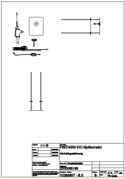 WC-Spüler, F5, elektronisch, DN20, Hinterwandmontage, 24 VDC, F5EF4004