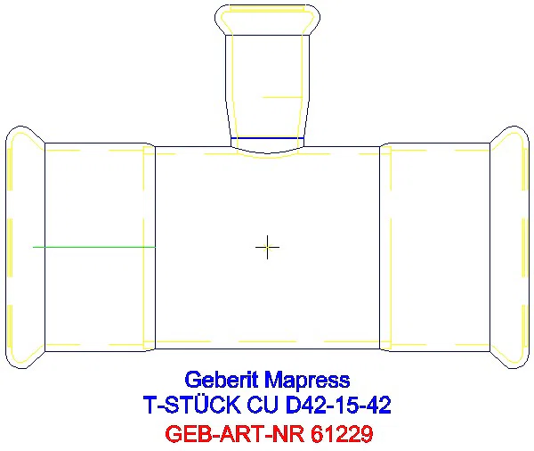 GE Mapress Kupfer T-Stück reduziert d42-15-42_61229_A