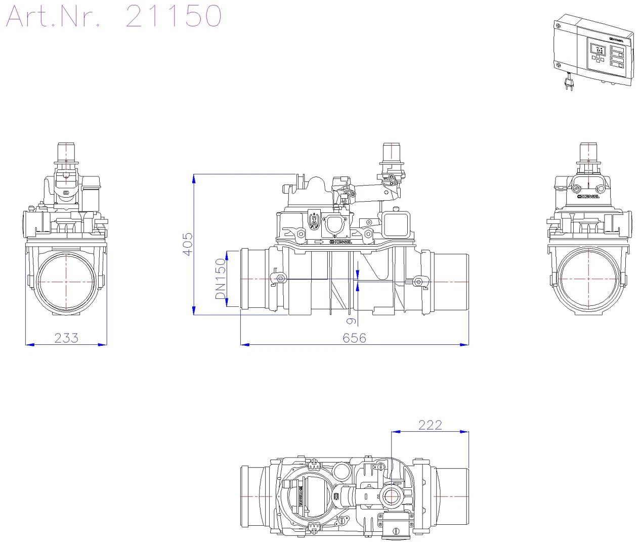 KESSEL-Rückstauhebeanlage Ecolift DN 150, für freiliegende Abwasserltg.