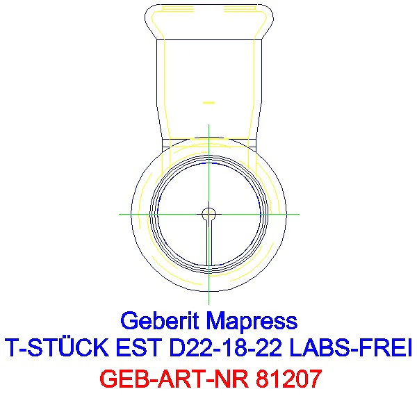 GE Mapress Edelstahl T-Stück reduziert (LABS-frei) d22-18-22_81207_L