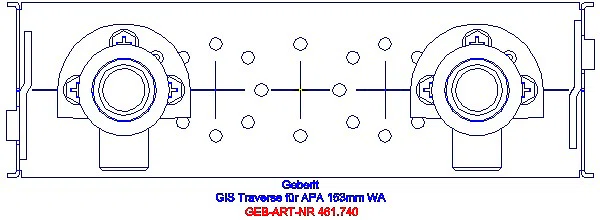 GE GIS Traverse für AP-Armatur, mit zwei W-Anschl. 153 mm_461.740.00.1_A