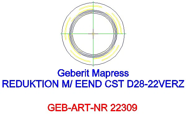 GE Mapress C-Stahl Reduktion mit Einschubende d28-22 verzinkt_22309_A