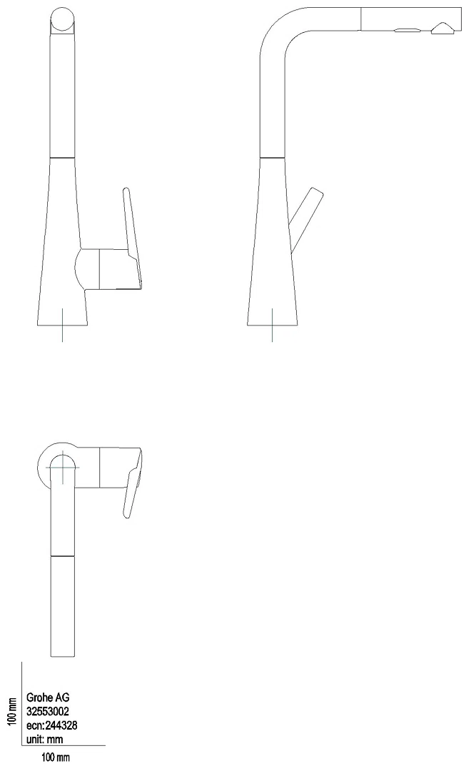 GROHE EH-Spültischbatterie Zedra 32553_2 L-Auslauf ausziehbare Spülbrause chrom