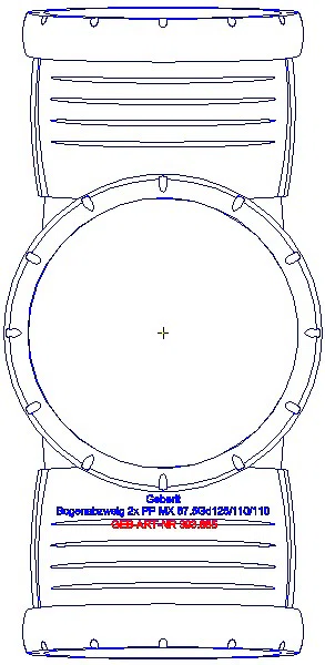 GE Silent-Pro Bogenabzweig 2-fach 87,5Gr d125/110_393.665.14.1_G