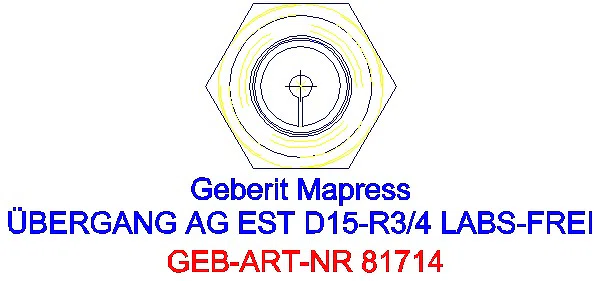GE Mapress Edelstahl Übergang mit AG (LABS-frei) d15-R3/4_81714_L