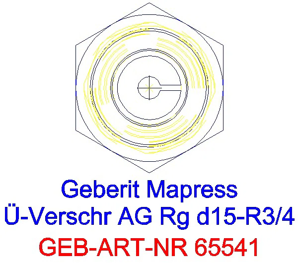 GE Mapress Kupfer Übergangsverschraubung mit AG Rg d15-R3/4_65541_L