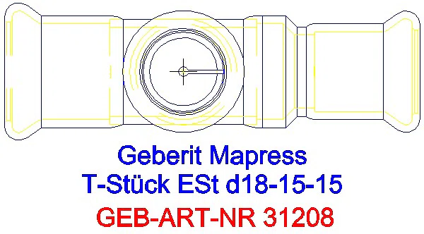 GE Mapress Edelstahl T-Stück reduziert d18-15-15_31208_G