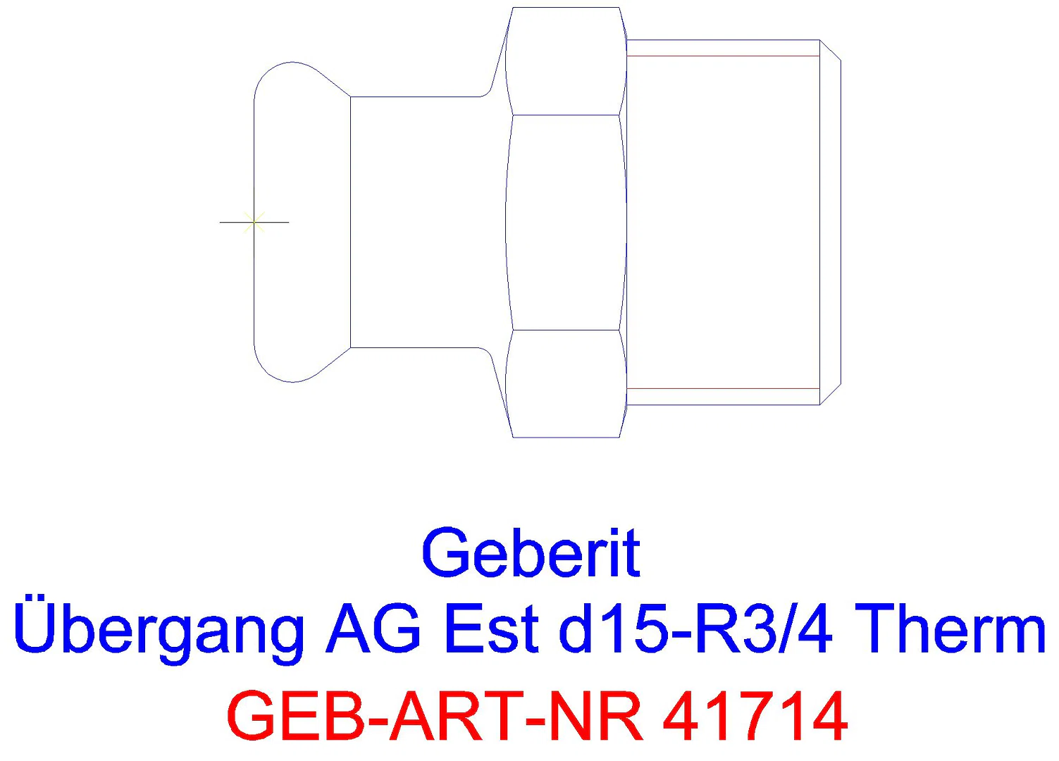 GE Mapress Therm Übergang mit AG d76,1-R2 1/2_41714_a
