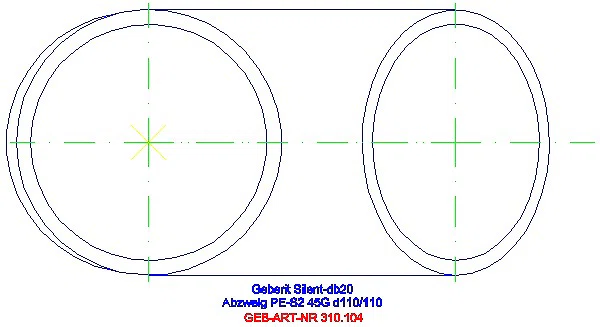 GE Silent-db20 Abzweig 45Gr d110/110_310.104.14.1_G