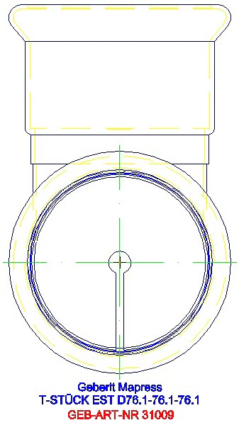 GE Mapress Edelstahl T-Stück egal d76,1-76,1-76,1_31009_L