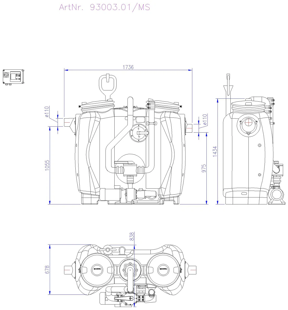 KESSEL-Fettabscheider EasyClean free NS 3, Mix & Pump, SonicControl