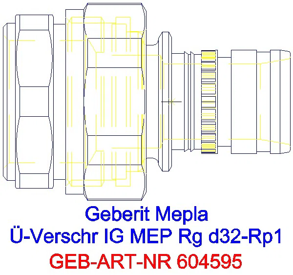 GE Mepla Übergangsverschraubung mit IG Rg d32-Rp1_604.595.00.5_A