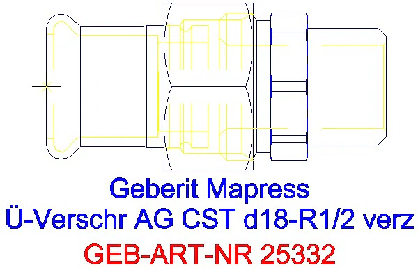 GE Mapress C-Stahl Übergangs- verschraubung mit AG d18-R1/2 verzinkt_25332_G