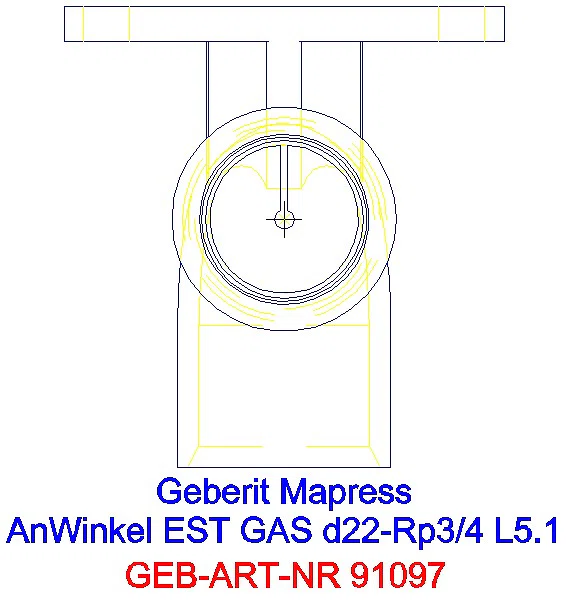 GE Mapress Edelstahl Anschlusswinkel 90Gr für Gaszähler d22-Rp3/4_91097_G