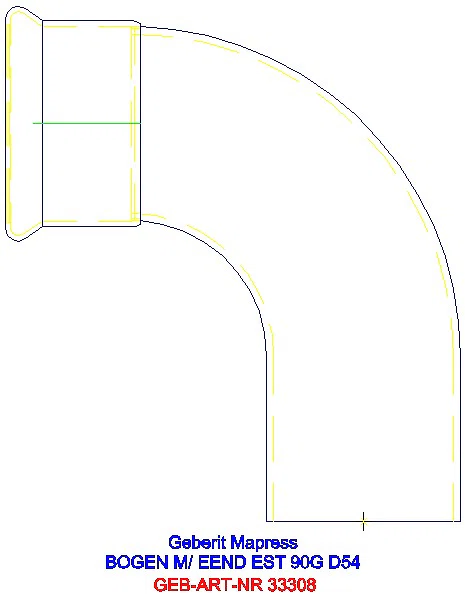 GE Mapress Edelstahl Bogen 90Gr d54 mit Einschubende_33308_A