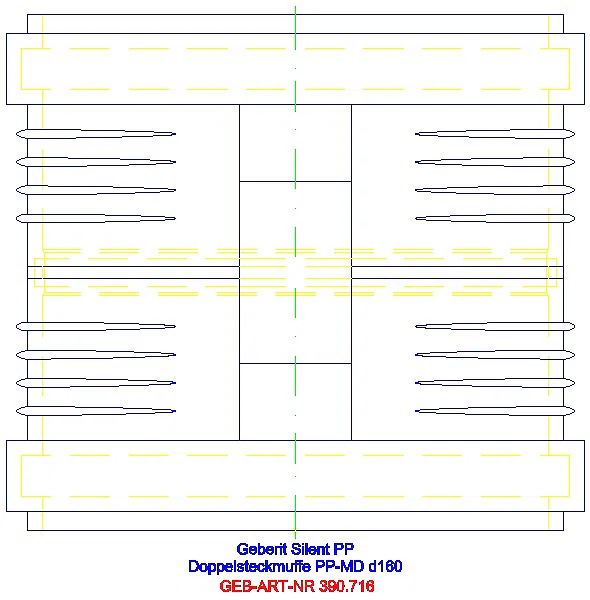 GE Silent-PP Doppelsteckmuffe d160_390.716.14.1_A