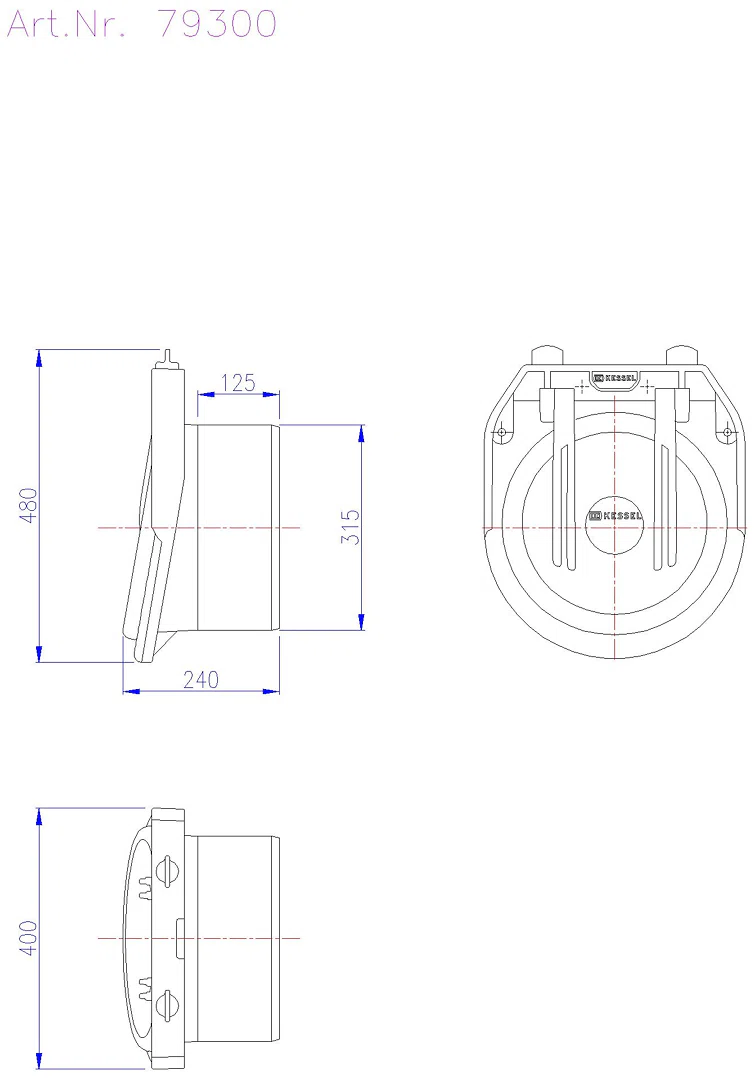 KESSEL-Rohrklappe DN 300 aus Kunststoff