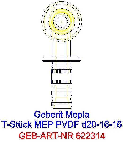 GE Mepla T-Stück reduziert PVDF d20-16-16_622.314.00.5_L