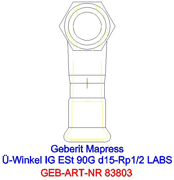 GE Mapress Edelstahl Übergangswinkel 90Gr mit IG (LABS-frei) d15-Rp1/2_83803_L