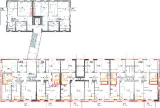 Grundriss Regelgeschoss Neubau I Regelgeschoss Bestand I Erweiterung Bäder I Loggienverschluss + neue Balkone I energetische Vollsanierung - Hessenring